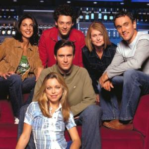 Still of Sarah Alexander, Gina Bellman, Richard Coyle, Jack Davenport, Kate Isitt and Ben Miles in Coupling (2000)
