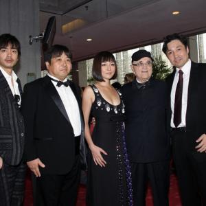 Mr Serge Losique President  Founder of the Montreal World Film festival with the Japanese Team at the Cloture Fest 2012