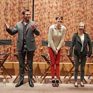Anne Hathaway, Tom Hooper, Hugh Jackman, Amanda Seyfried and Eddie Redmayne at event of Vargdieniai (2012)