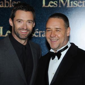 Russell Crowe and Hugh Jackman at event of Vargdieniai (2012)