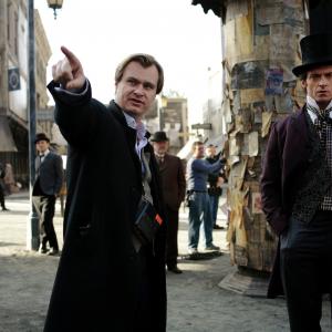 Still of Hugh Jackman and Christopher Nolan in Prestizas 2006