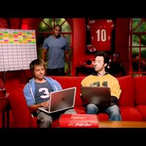 Jeremy Kent Jackson Tim Dvorak and Reggie Bush in Pizza Hut Commercial