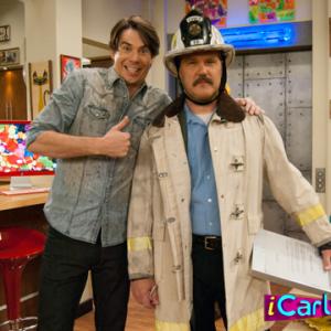 Left to right iCarly 2012  Jerry Trainor as Spencer Shay and Stephen Jared as recurring character Chief Donker