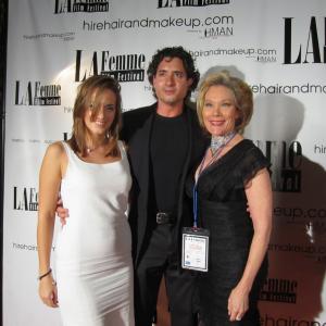 From right to left  Jill Jaress Guile Branco who plays Chad in 1 Nighter and his charming date at the opening of the LA Femme Film Festival where 1 Nighter was screening