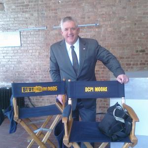 Behind the scenes as DCPI Garrett Moore in BLUE BLOODS on CBS