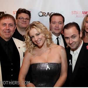 Benton Jennings with cast of SAFETY GEEKS SVI at The Streamy Awards 2010