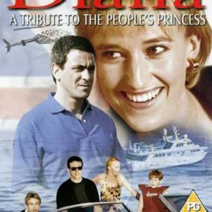 UK domestic DVD release poster depicting Princess Diana (Seccombe) Dodi Fayed (Jackos) and the Princes William (Sayers) and Harry (Jennings)