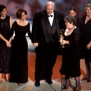 2002 Emmy Awards - (left to right) Jeanne Begley, Gidion Phillips, Kevin Burns, Maryellen Cox, Kerry Jensen, CarolAnne Dolan (front)