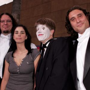 Penn Jillette Paul Provenza and Sarah Silverman at event of The Aristocrats 2005