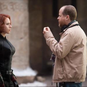 Still of Scarlett Johansson and Joss Whedon in Kersytojai 2 (2015)