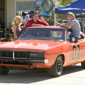 Still of Seann William Scott, Jessica Simpson and Johnny Knoxville in The Dukes of Hazzard (2005)