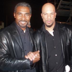Andray and Common. On set, 