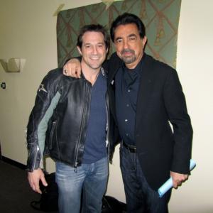 Brian D Johnson with Joe Mantegna on the set of Criminal Minds