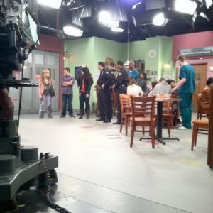 Brian D Johnson on the set of iCarly