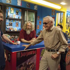 Still of Walter Flanagan Bryan Johnson and Stan Lee in Comic Book Men 2012