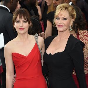 Melanie Griffith and Dakota Johnson at event of The Oscars (2015)