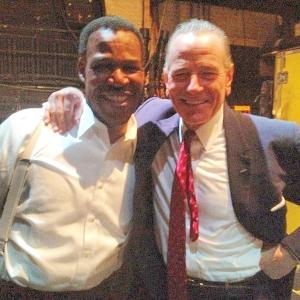 Backstage at All The Way on Broadway. Danny Johnson with Bryan Cranston