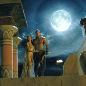 Kelly Hu and Dwayne Johnson in The Scorpion King (2002)
