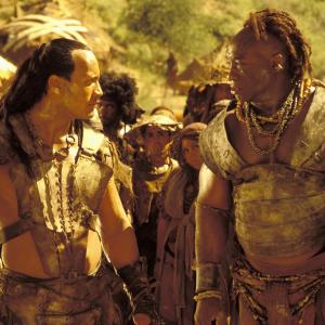 Michael Clarke Duncan and Dwayne Johnson in The Scorpion King 2002
