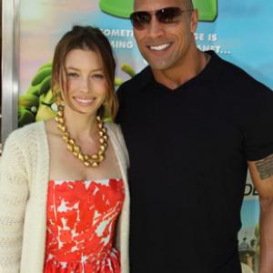 Jessica Biel and Dwayne Johnson at event of Planet 51 2009