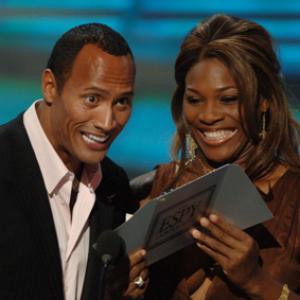 Dwayne Johnson and Serena Williams at event of ESPY Awards 2005