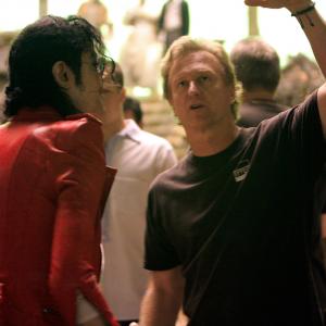 Walking Michael through the action for a scene in Thriller directed by Bruce Jones for MJs THIS IS IT world tour