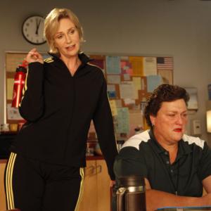 Still of Dot-Marie Jones and Jane Lynch in Glee (2009)