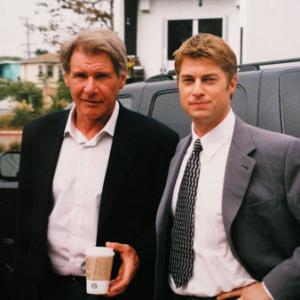 Harrison Ford and Jamison Jones on the set of Hollywood Homicide