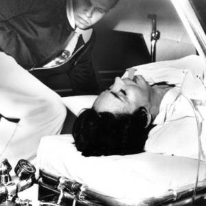 Jennifer Jones is placed in an ambulance as she was transferred from the emergency hospital November 9, 1967 to Mt. Sinai in Los Angeles. She was found unconscious in the surf at the base of a 400-foot cliff