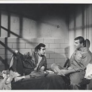 Left as hotcar runner Tony Alto with Warren Thomas in Theyre Out to Get You filmed on location at Kansas State Prison after the hanging of In Cold Blood killers Perry Smith and Richard Hickock Directed by Don Barton