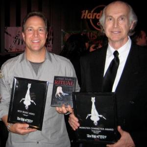 Greg Joseph with Ritual producerdirector Andre Noe at the Hollywood Shockfest Film Festival after winning the Best of Fest Monster Character Award Andre won best production honors Ceremonies were held at The Hard Rock Cafe