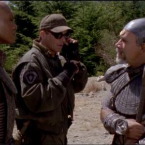 Still of Richard Dean Anderson Tony Amendola and Christopher Judge in Stargate SG1 1997