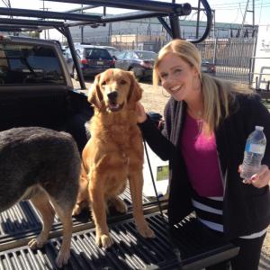 Candice (Heather Blair) & her set dog, Sharknado - Los Angeles, CA