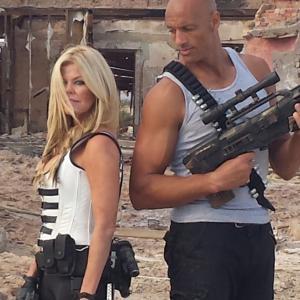 Tracey Birdsall  Daz Crawford in the feature film Robot Fighter