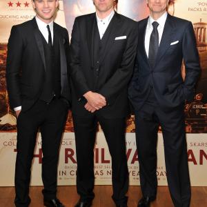 Jeremy Irvine, Zygi Kamasa and Colin Firth at the Railway Man premiere in London