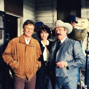 Kris Kristofferson Joan Severance and I between takes