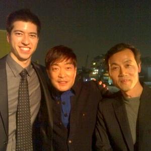 with Korean actor Hyeonjoo Son  Tim Trevathan  Young Man Kang