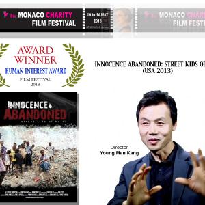 Human Interest Award 2013 Monaco Charity Film Festival  Director Young Man Kang Street Kids of Haiti