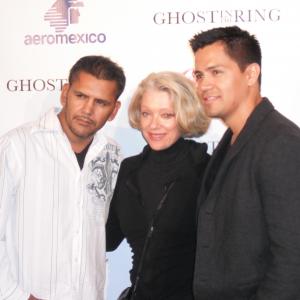 Gabriel Rueles, Betty Kaplan and Jay Hernandez at GHOST IN THE RING party September 2010