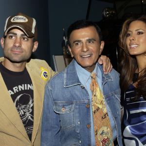 Radio personality Casey Kasem (c) and his children Mike and Kerri arrive at the Golden Dads Awards ceremony at the Peterson Automotive Museum on June 15, 2005 in Los Angeles, California.