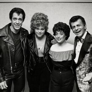 Actor Barry Williams singer Belinda Carlisle actress Donna Pescow and disc jockey Casey Kasem attend the opening of Grease on May 26 1983 at the Long Beach Civic Light Opera House in Long Beach California