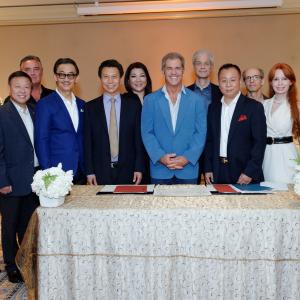 China Film Group Signing Ceremony with Mr. Yang Buting, Mel Gibson, Jimmy Jiang, Rick Nicita, Kimberley Kates, Lucy Yang