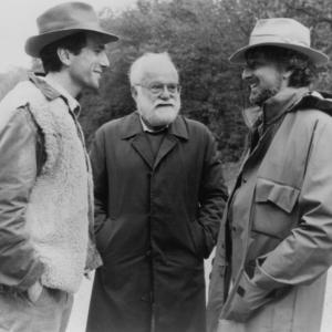 Still of Daniel Day-Lewis, Philip Kaufman and Saul Zaentz in The Unbearable Lightness of Being (1988)