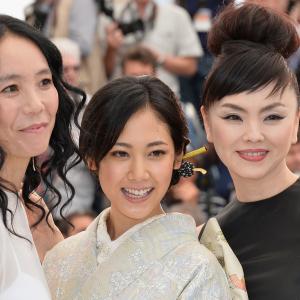 Naomi Kawase, Miyuki Matsuda and Jun Yoshinaga at event of Futatsume no mado (2014)