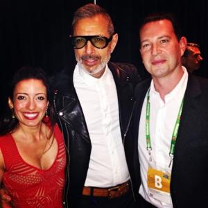 Christian Keiber with actors Jeff Goldblum  Bree Michael Warner at the Tribeca Film Festival screening of their film Trust Me Im A Lifeguard