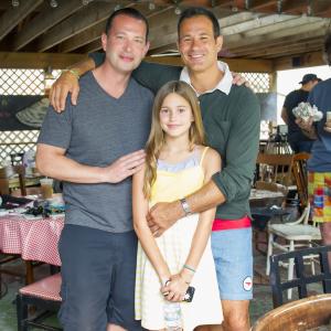 Christian Keiber with costars  lifelong friends Sam Calagione  Grier Calagione on set at Quahogs Seafood Shack  some Dogfish Head Beer for the film Trust Me Im A Lifeguard