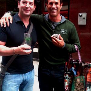 Old friends actor Christian Keiber  owner Sam Calagione of Dogfish Head Brewery during NYC beer week