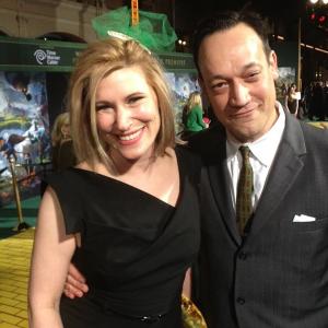 Suzanne Keilly and Ted Raimi on the red carpet at the Oz The Great and Powerful Premiere