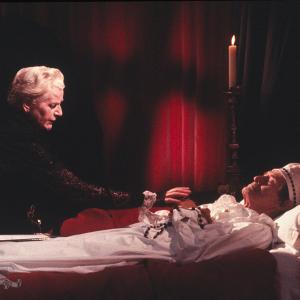 Still of John Carradine and Sheila Keith in House of the Long Shadows (1983)