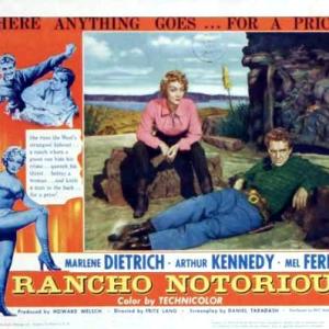 Marlene Dietrich and Arthur Kennedy in Rancho Notorious (1952)